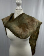 Upcycled long wool mohair eco print scarf