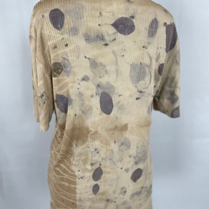 Pure silk eco print jersey top