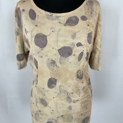 Upcyled pure silk eco print jersey top